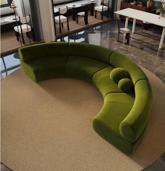 大型ソファー　５－７人ソファー　７－８人ソファー　高級ソファー　ホテル会所　美容院用　半円形アーク型ソファ　ワインショップロビー営業所 & 交渉対応