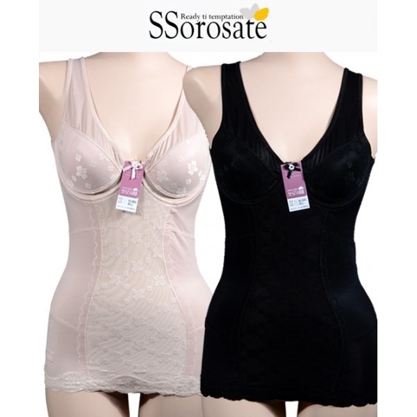 [ソロサテ][BS6003]腹部 二重網 ワイヤー マッシュ Bカップ スカート オールインワン