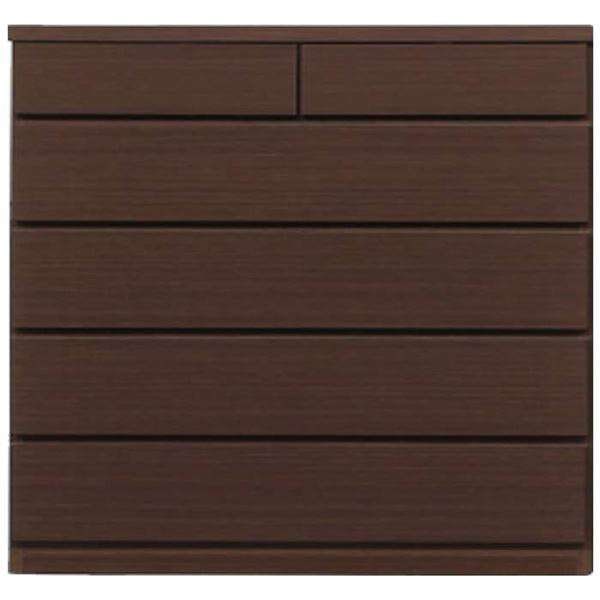 頑丈薄型 チェスト 収納棚 5段 幅90cm ブラウン木目調 奥行30cm 日本製 『ウスピッタ』