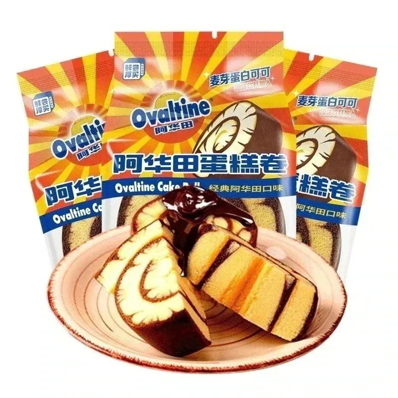 日付オバルタイン ケーキロール オバルタイン フレーバーロール 栄養パン 朝食用食品 ペストリー スナック 約90g S372