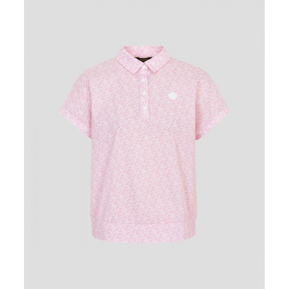 BEANPOLE GOLF [B_Under] 女性用穴あきミックスウーブン半袖Tシャツ-ライトピンク