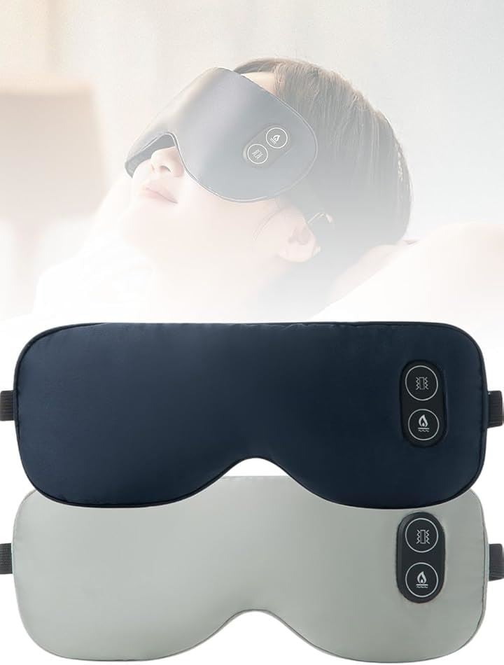 ホットアイマスク 充電式 目の疲れ eye mask 睡眠用 usb充電式 目元 あたため 充電式コードレス 癒しグッズ 繰り返し 母の日 温冷アイマスク 人気( Grey-Navy)