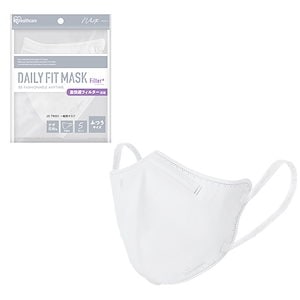 [アイリスオーヤマ] マスク 不織布 DAILY FIT MASK Filter+ 5枚 ホワイト【ふつう 旧:小さめ S】 立体マスク 息がし