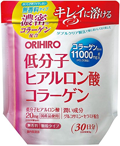 セット販売　オリヒロ 低分子ヒアルロン酸コラーゲン 袋タイプ (180g)3個セット 無香料 顆粒タイプ