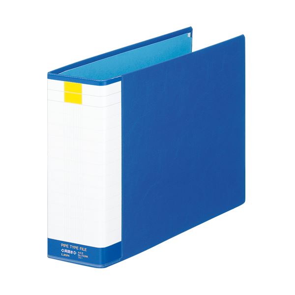 (まとめ) ライオン事務器 パイプ式ファイル(環境)両開き A4ヨコ 600枚収容 60mmとじ 背幅81mm ブルー No.762RK 1冊 (×10セット)