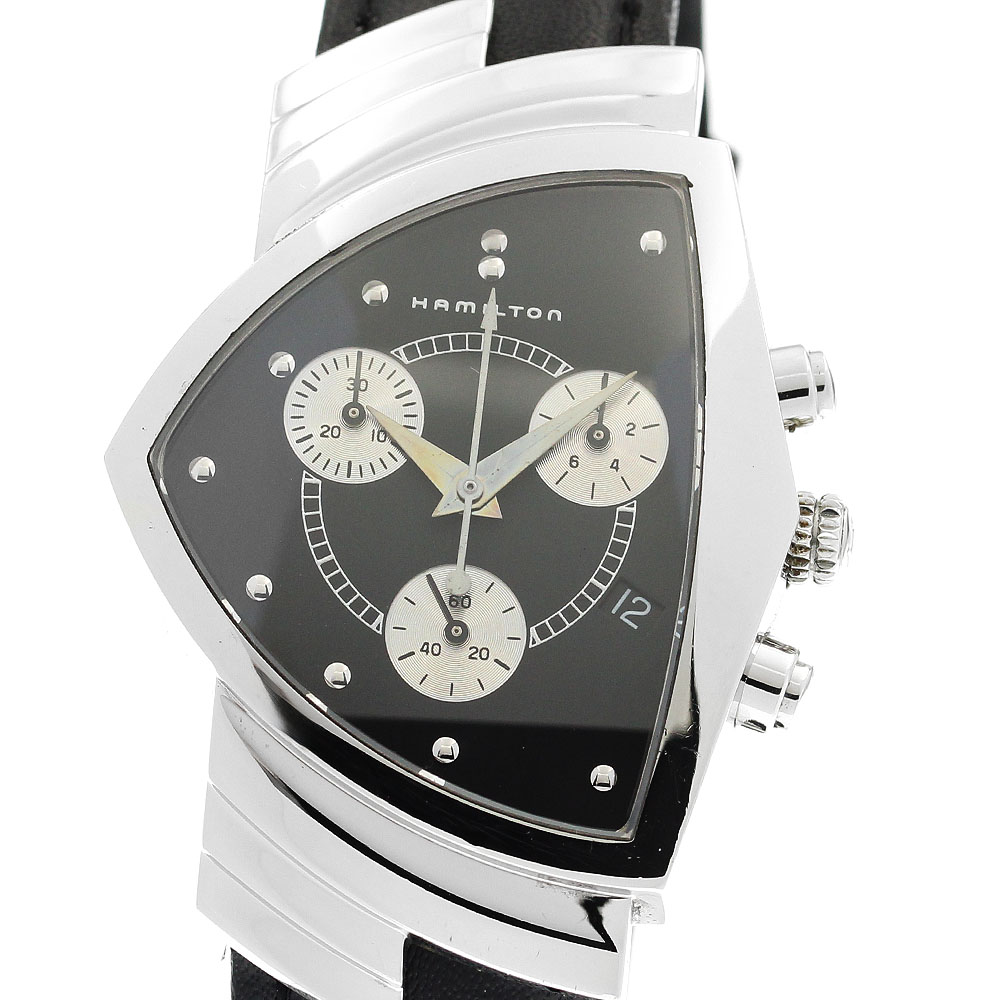 ハミルトン HAMILTON 6345 ベンチュラ クロノグラフ デイト クォーツ メンズ 箱・保証書付き_902454【中古】