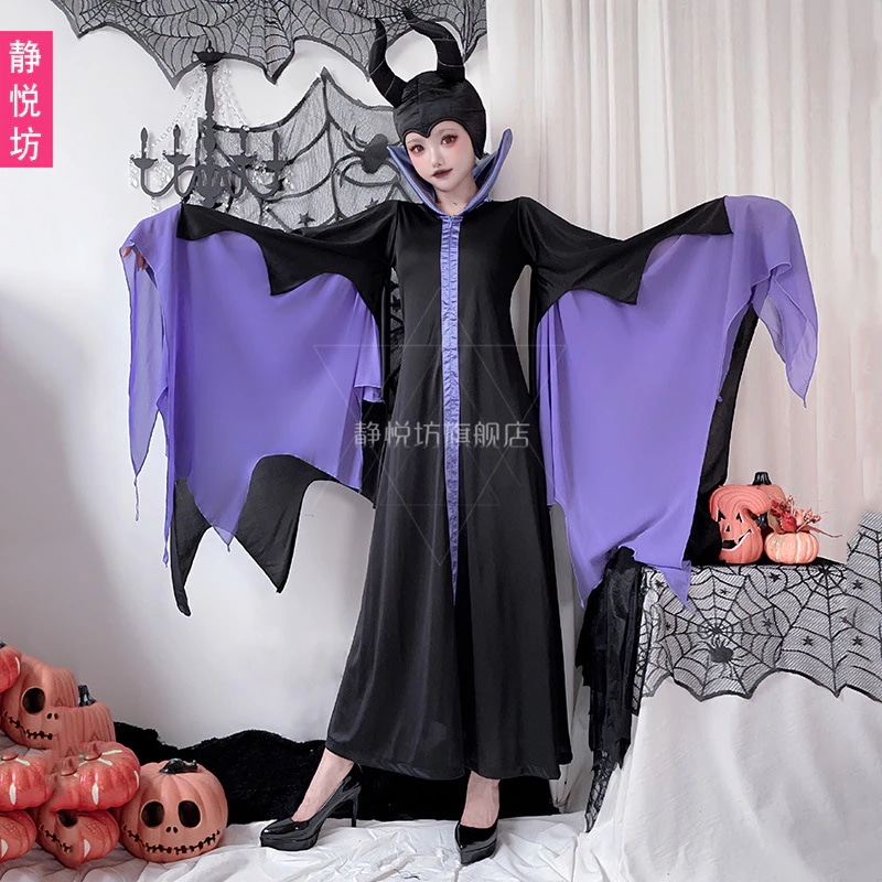 ハロウィン大人用コスチュームゴースト花嫁コスプレダークゴシックヴァンパイアローブマレフィセントマント