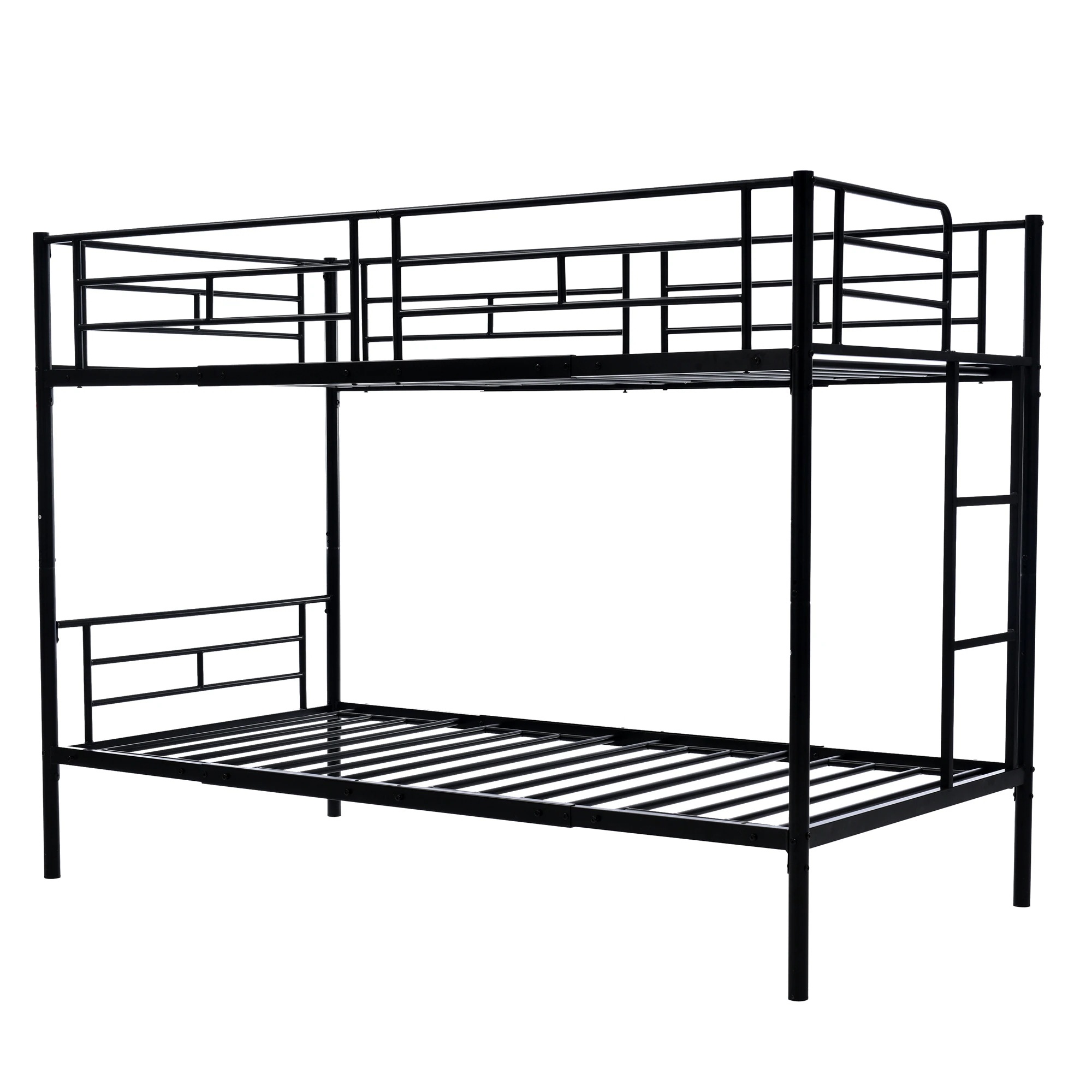 142【新作】【ブラック】二段ベッド 2段ベッド スチール 耐震 ベッド シングル パイプベッド 2段ベット パイプ 金属製 頑丈 垂直はしご ロータイプ 2段ベッド 業務用二段ベッド 社員寮 学生寮