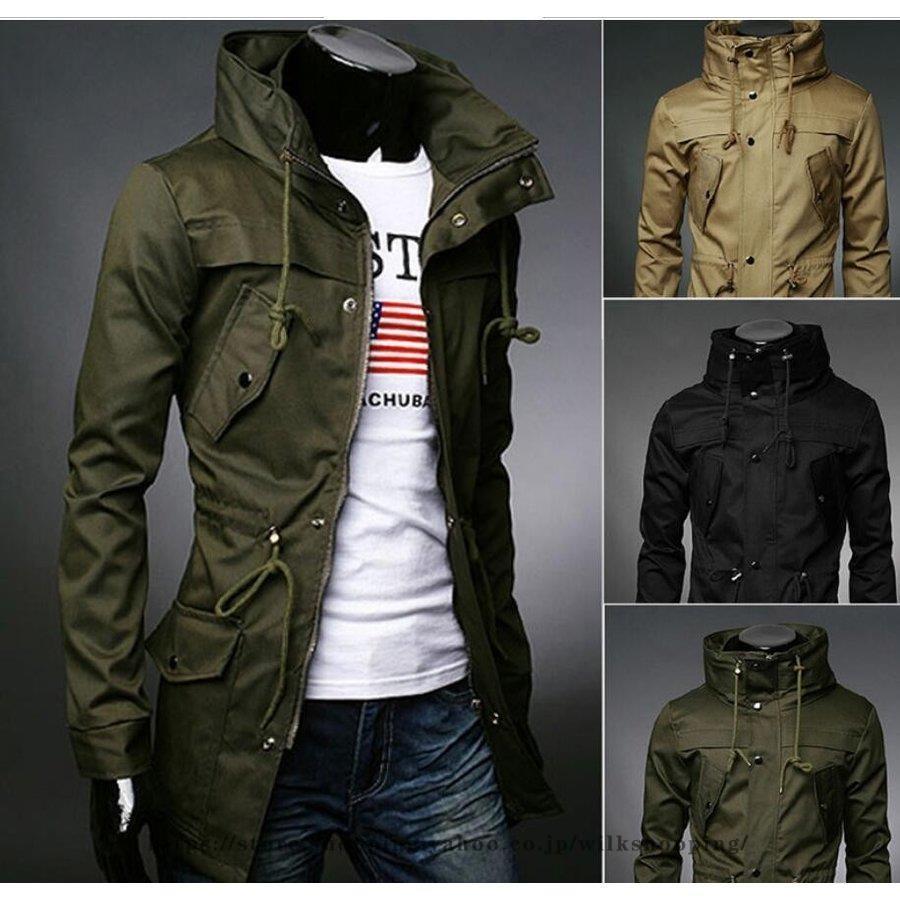 シーズン終了特別オファーメンズ　トレンチコート　ミリタリージャケット　ミディアム　チェスターコート　トレンチコート　カジュアル　アウター　コート　秋　冬