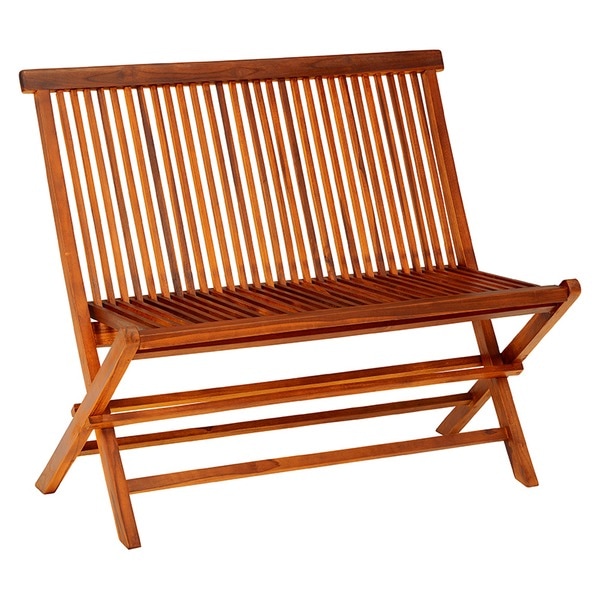 ガーデン ベンチチェア 幅101cm 木製 チーク材 折りたたみ可 収納便利 組立式 庭 テラス ベランダ 店舗 備品