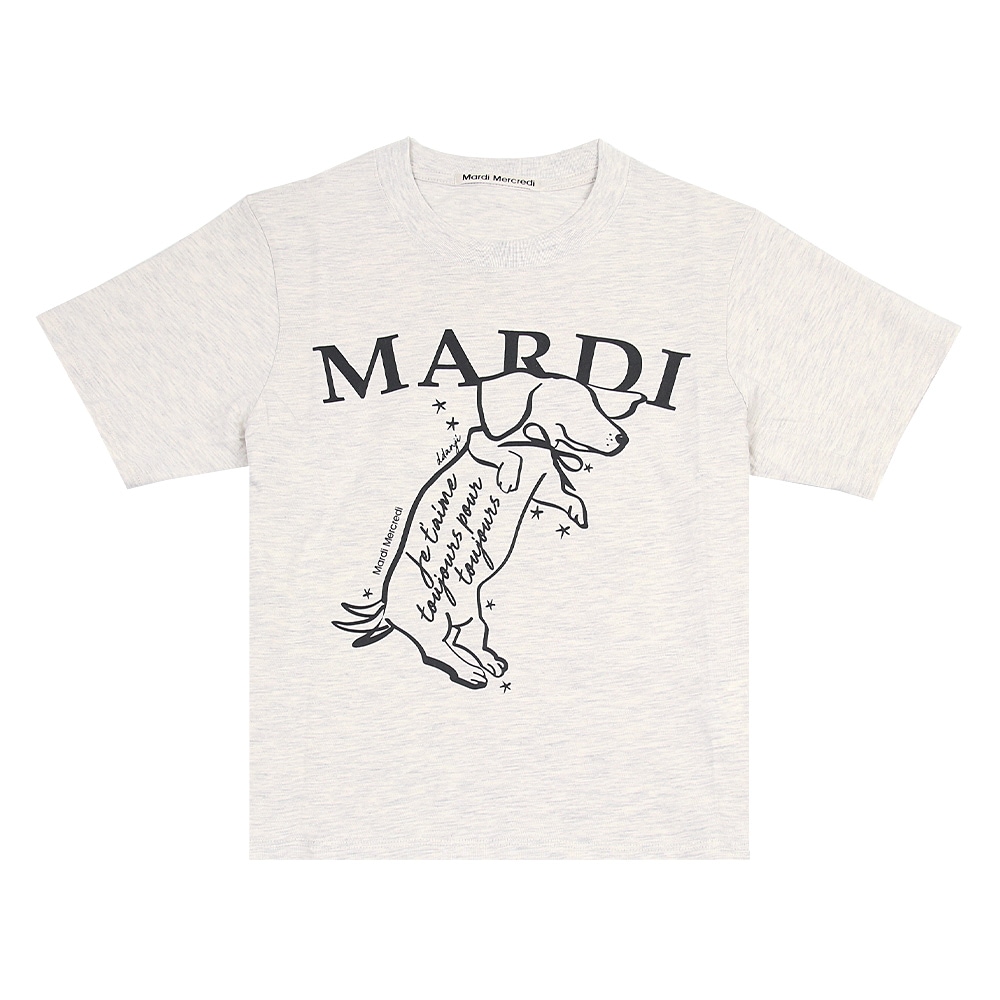 Tシャツ SLIM TSHIRT SWING THE TAIL DDANJI OATMEAL BLACK 半袖 レディース 韓国 ファッション アパレル