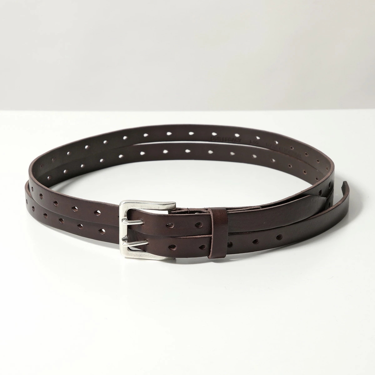 OUR LEGACY アワーレガシー ベルト SPLIT BELT A42484O メンズ レザー 2連 スクエアバックル OILY-BROWN-LEATHER