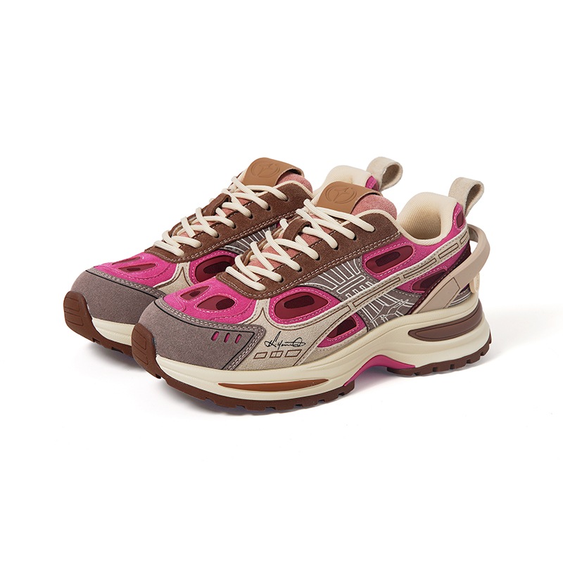 ピンクスポーツランニングシューズカジュアル軽量パパシューズ