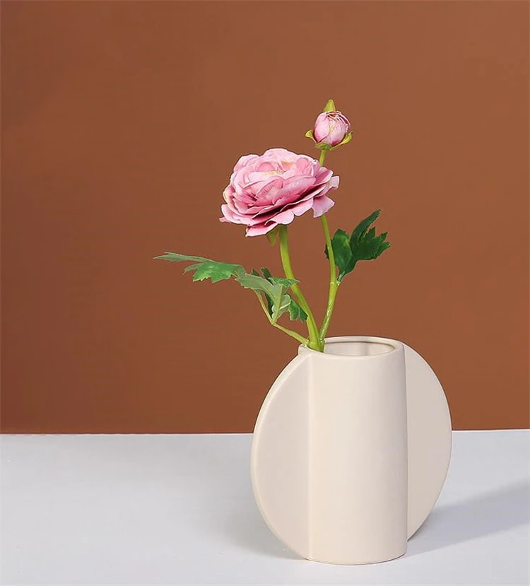 タイムセール激安セール 大人気 デザイナー リビング 柔らかな装飾 装飾 モランディ 陶磁器 花瓶 抽象的な形 造花 ドライフラワー フラワーアレンジメント タイドファッション