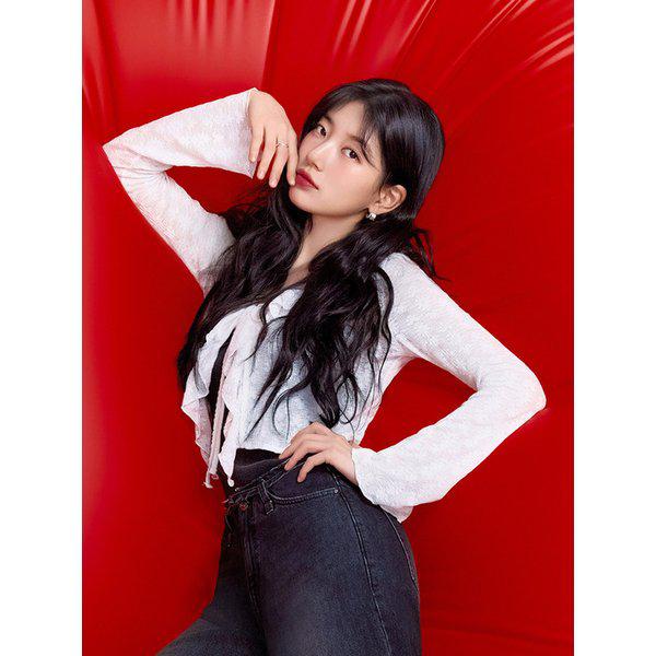 [SUZY] 小さな花柄のラッフルカーディガン YQ2W3255