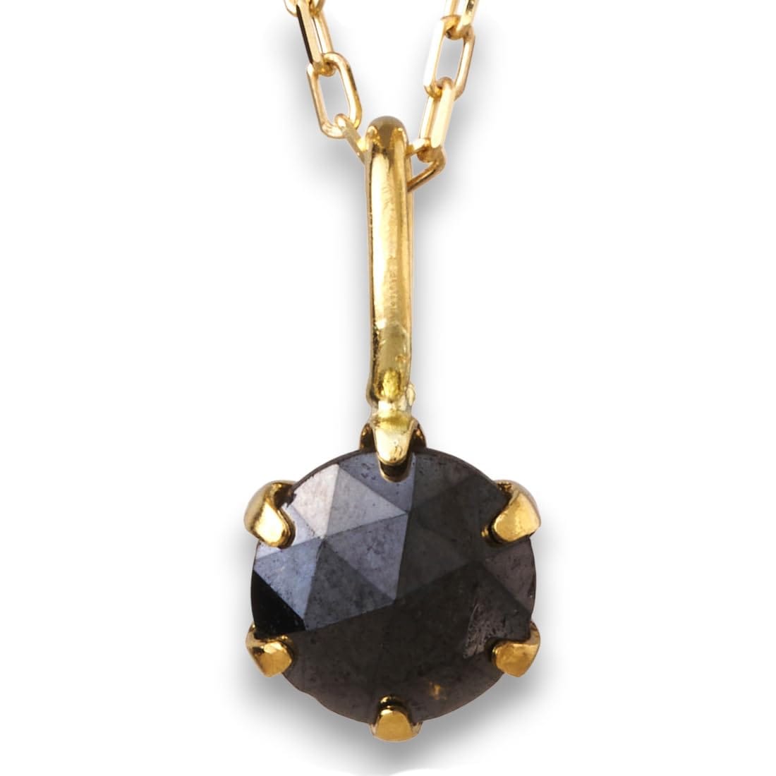 ブラックダイヤモンド ネックレスペンダント18金（K18）トップ/チェーン10金小豆40cmサイズ 0.2ct天然Daiamond 3033_2026