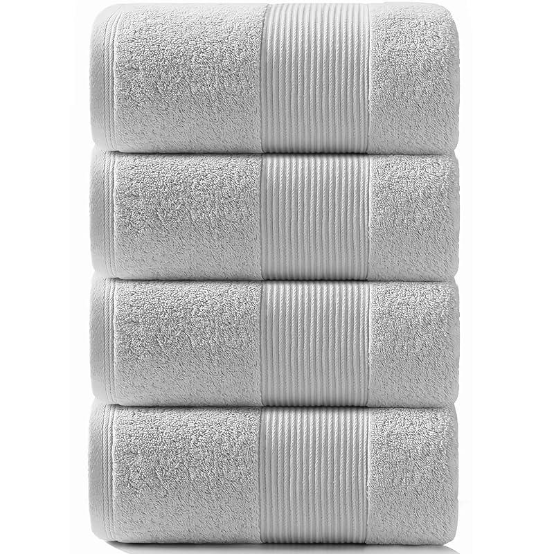 即納：バスタオル 綿 100% Artifi 4枚セット 北欧風 薄手 速乾 瞬間吸水 手ぬぐい ギフト コットン コットン 大判 家庭用ホテル業務用スポーツなどにも最適 四季通用(ライトミルク