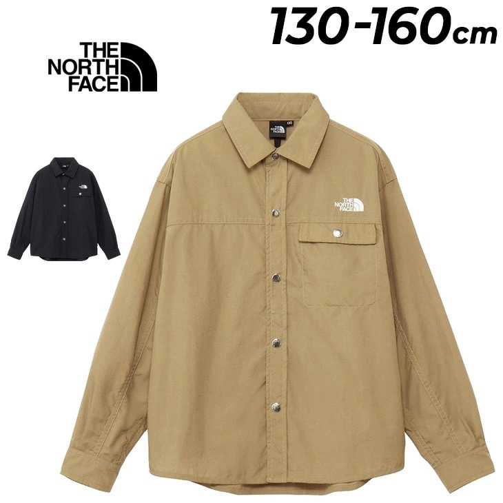 キッズ 長袖シャツ 130-160cm L/Sヌプシシャツ ナイロンシャツ アウトドアウェア はっ水 軽量 無地 長そで トップス 羽織り シンプル キッズシャツ ブランド アパレル/NRJ12522