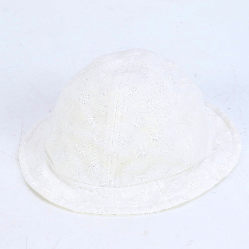 美品 トリオンフ 柄 刺繍 キッズ ベビー ホワイト 帽子 44cm ファッション おしゃれ ハット RUM CK23-7 中古