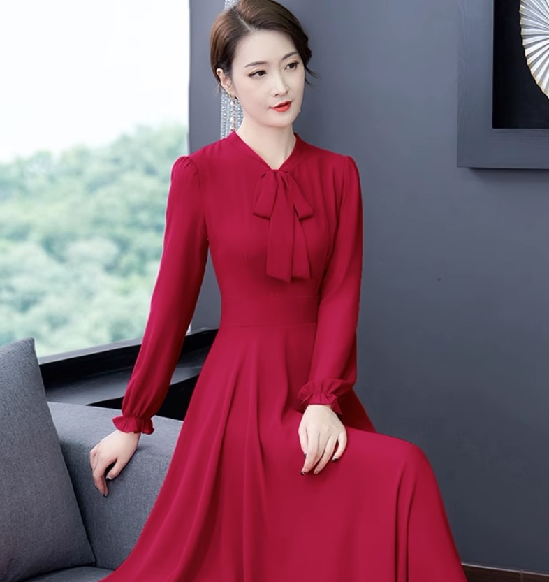 ワンピース デート モテアイテム フレアワンピース ロング丈 リボン シフォン 大人可愛い きれいめ 上品 おしゃれ かっこいい 大人可愛い ラブリー キュート ガーリー クール モード系 セクシー 5,681円