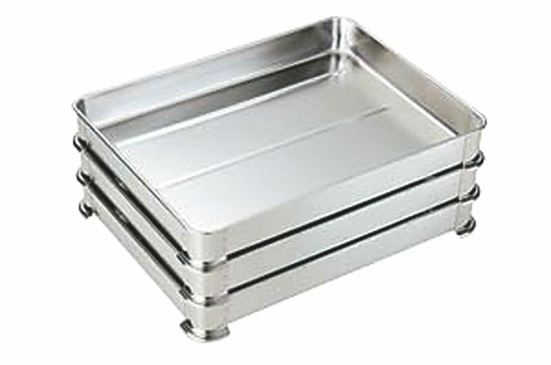 （まとめ買い）赤川器物製作所 18-8足高餃子バット 小50 [x3]調理器具