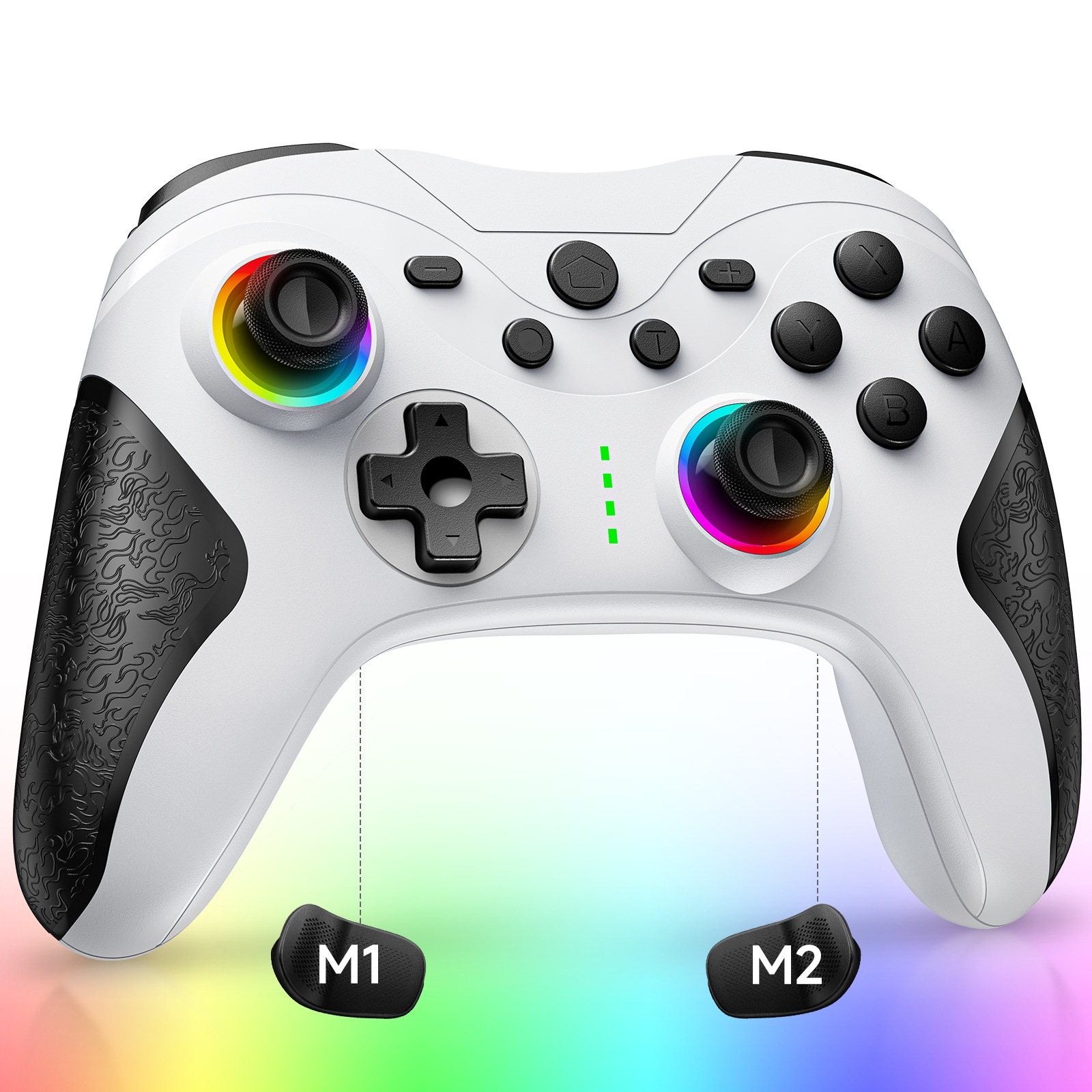 【1つ買うと10個無料】Switch コントローラー 自動連射 スイッチ コントローラー 3階段TURB速度 マクロ 背面ボタン 無線Bluetooth 9色RGBライトH連続使用 6軸ジャイロセンサ