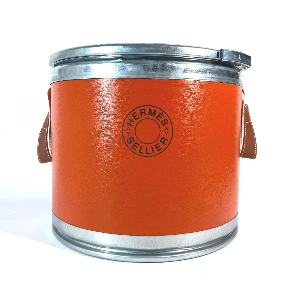 小物入れ ロゴ サドルボックス セリエ 馬具入れ インテリア マルチケース ドラム缶 ペーパー オレンジ