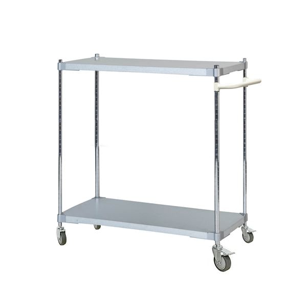 ガルバシェルフワゴン46×90cm 2段 ポール900 取っ手付きWH ホワイト 組立式 30,453円
