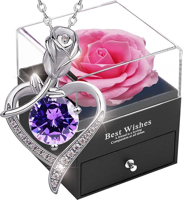 ソープフラワー バラ ネックレス プリザーブドフラワー レディース シルバー925 女性用ギフト 造花 薔薇 ジュエリー 純銀製(ピンクローズ)