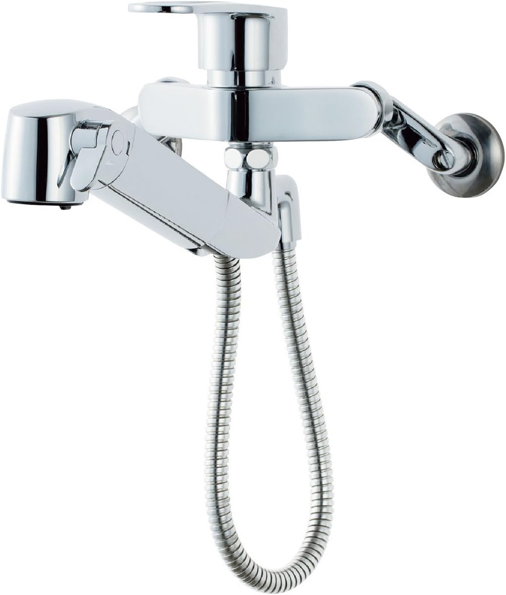 LIXIL(リクシル) INAX キッチン用 壁付浄水器内蔵シングルレバー混合水栓 ハンドシャワー付 エコハンドル 凍結防止水抜き仕様 RJF-865YN