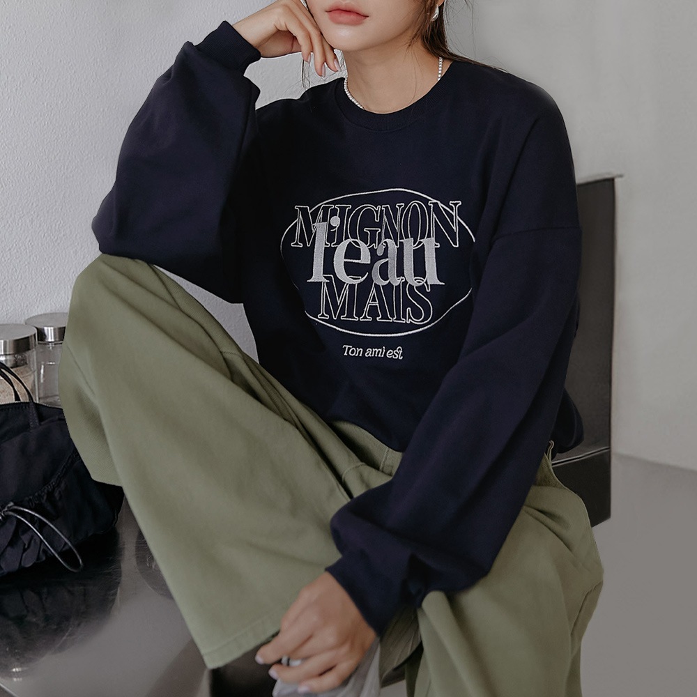 ミニョンレタリングルージュフィットマンツーマン - 2タイプ