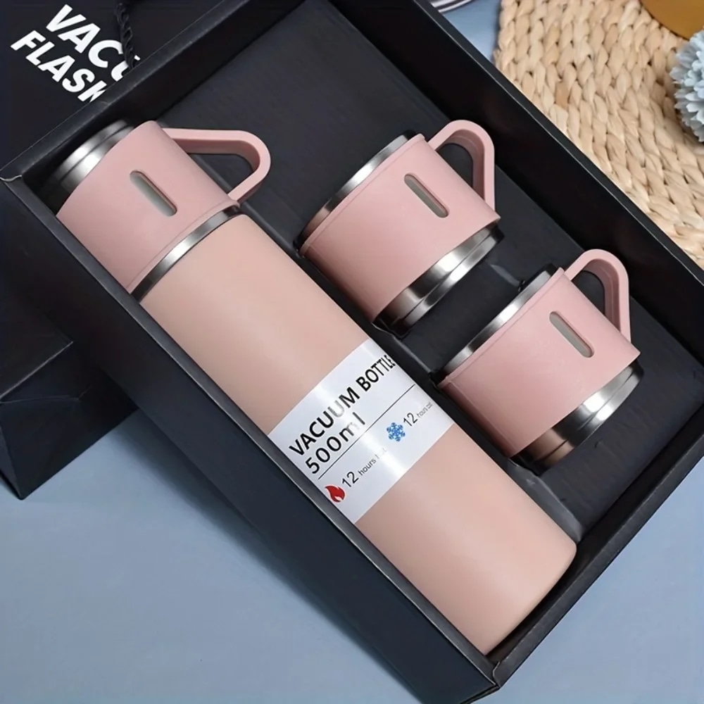 再利用可能なステンレス製サーマルマグセット,真空断熱ボトル,多目的,ホットドリンクとコールドドリンク用のカップ2個,業務用,500ml - AliExpress 15