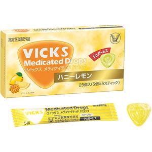 【5箱】ヴィックスメディケイテッドドロップ（ハニーレモン）：25個 【指定医薬部外品】