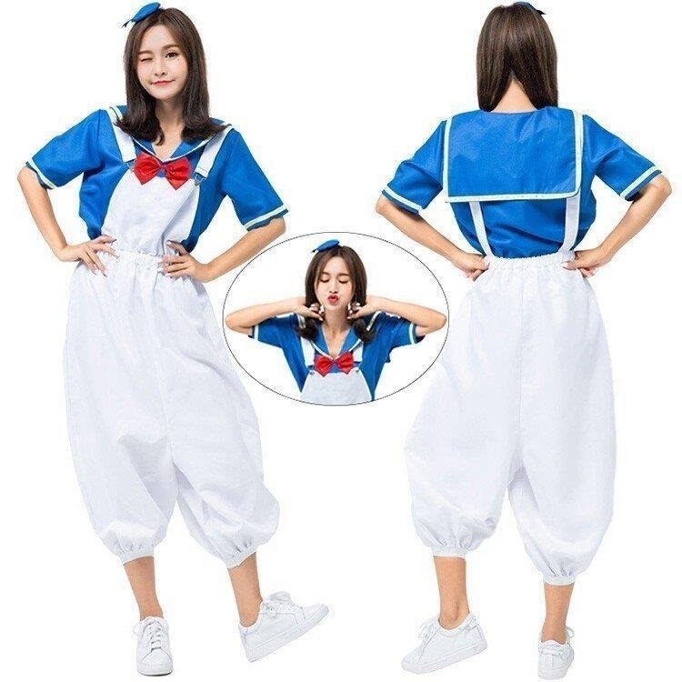 [急速出荷]ドナルドダック コスプレ衣装 セーラー服 ハロウィン コスプレ コスム サロペット 仮装 変装 大人用 女性用 レディース カジュアル ポップ1145124298