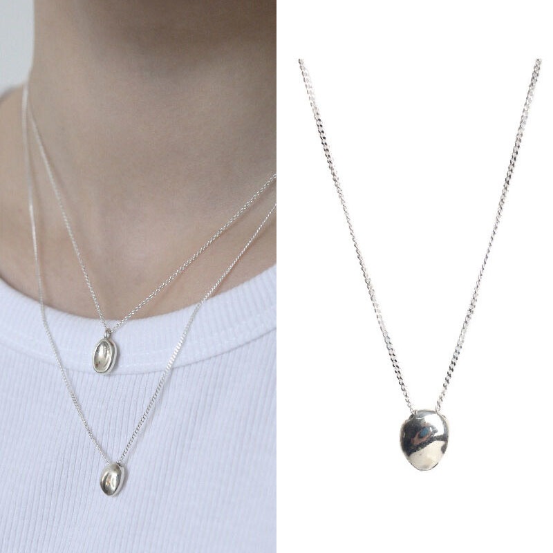 [韓国ファッションヘイム着用] Wave drop rine pendant necklace(Silver925)韓国ファッション芸能人着用デイリーアクセサリー韓国アクセサリートレンドアイテ