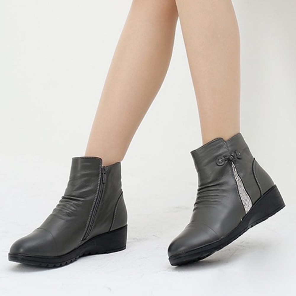 (Ninas Paris) サイドキュービック装飾リンクルアンクル