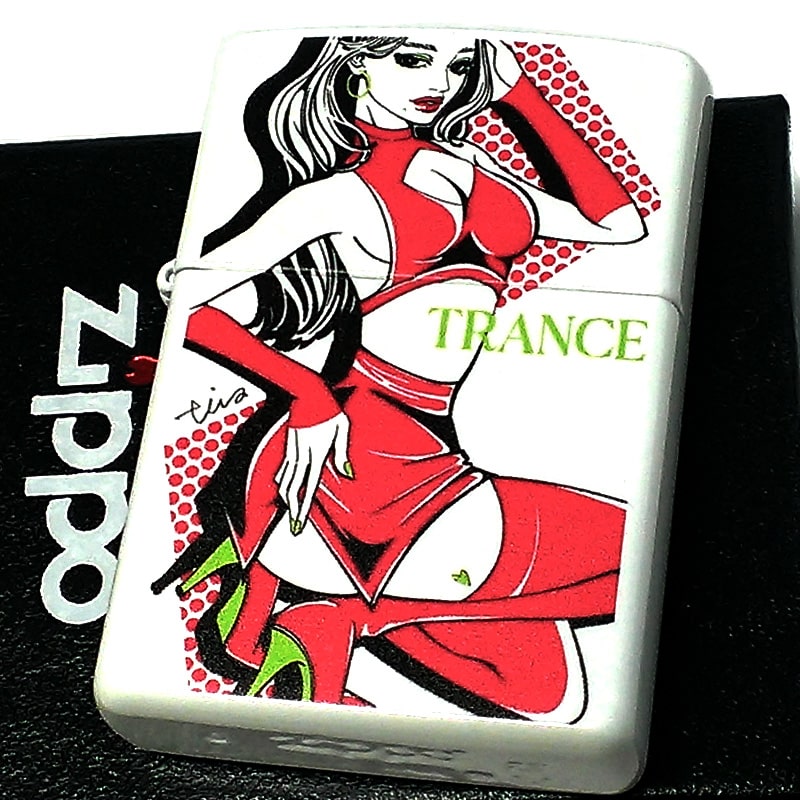 ZIPPO ライター トランスレディ レースクイーン ジッポ 美しい tica ishibashi レッド お洒落 TRANCE LADY ホワイトパール 可愛い 赤白 女性 レディース メンズ ギフ
