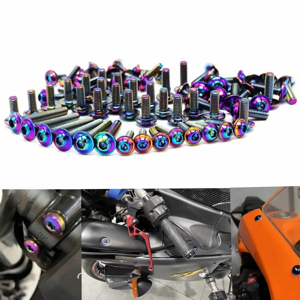 195点セット ヤマハ YZF R1 R15 R25 R3 R6 R7 R125 R15 R25 MT03 MT07 MT10 FZR FJ TZ 用 カウリング・ボディボルトナット オートバイネジキ