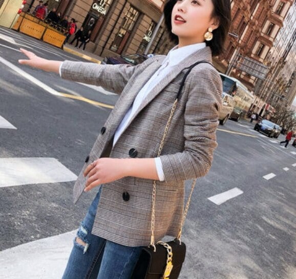 レトロ風 アウター ジャケット レディース 秋冬 かわいい 暖かい ブレザー ショート丈 長袖 襟付き フレア セミフレア ポケット 前開き 灰色 グレー くすみカラー 大人カラー 秋カラー S M