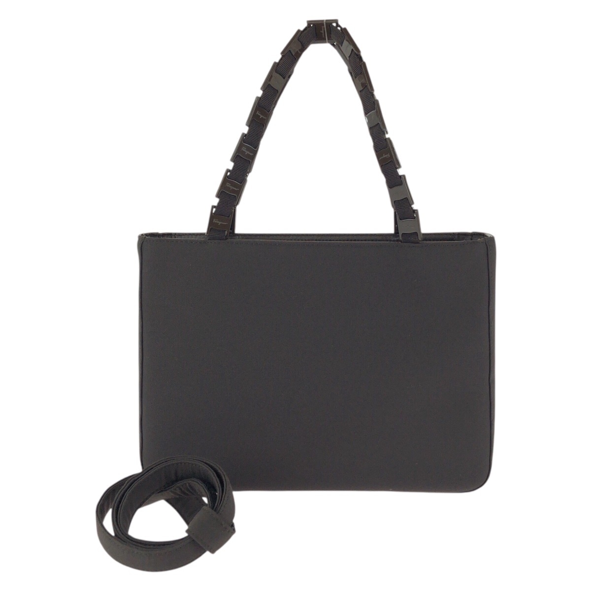 美品 ヴァラチェーン ２way ブラウン シルバー金具 ナイロン/レザー AU-21 9324 ハンドバッグ ショルダーバッグ レディース 602198