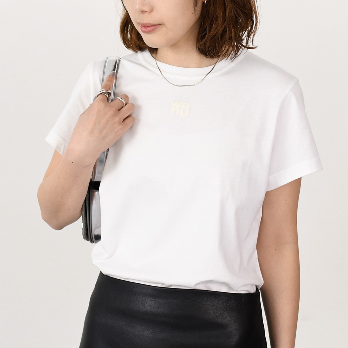 トップス Tシャツ パフロゴ コットンジャージー 4CC3241521 レディース 半袖 春夏 クルーネック スリムフィット