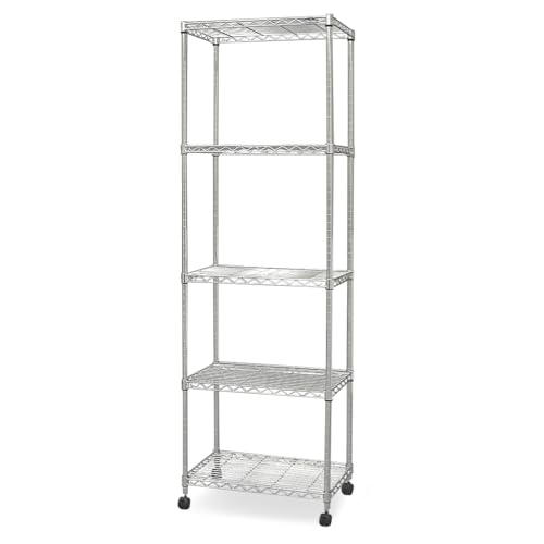 サイズ：幅55 アイリスオーヤマ メタルミニラック本体 5段 キャスター付き ポール径19mm 幅