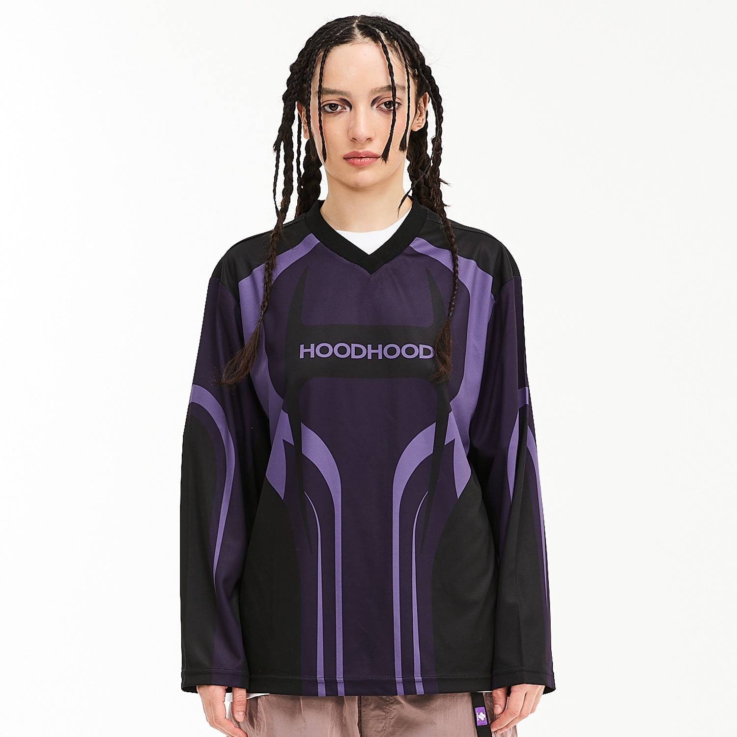 ★HOODHOOD★ Racing Mesh Long Sleeve T-Shirt Purple ☆HOODHOOD☆ Racing Mesh Long Sleeve T-Shirt Purple Racing