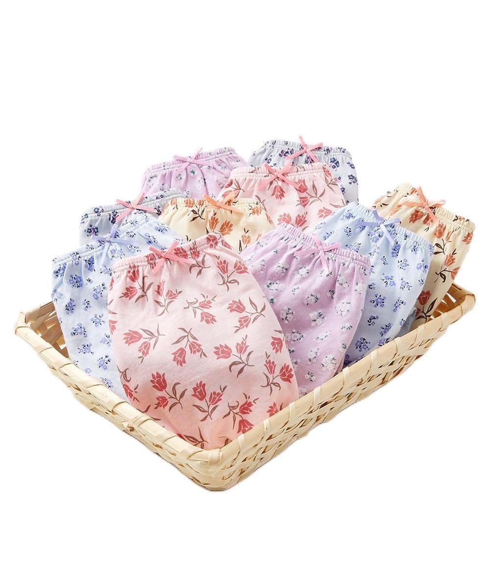 [ニッセン] ショーツ 深ばき ハイウエスト セット 10枚組 綿100% ゴムが肌側にあたらない 大きいサイズ レディース