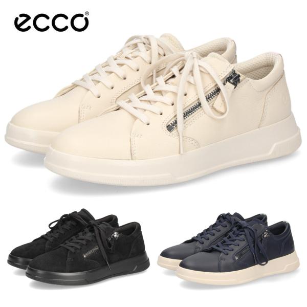 エコー ecco スニーカー レザースニーカー レディース 靴 223813 MOVE W ZIP LACE SNEAKER 本革 サイドジップ レースアップ