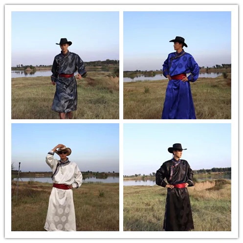 モンゴル　伝統　衣装　デール　民族　男性　ドレス　長衣　服　礼服　長袍　イベント　舞台　演出　少数民族　衣装　チンギスハン　騎馬民族　伝統的　メンズ　礼服