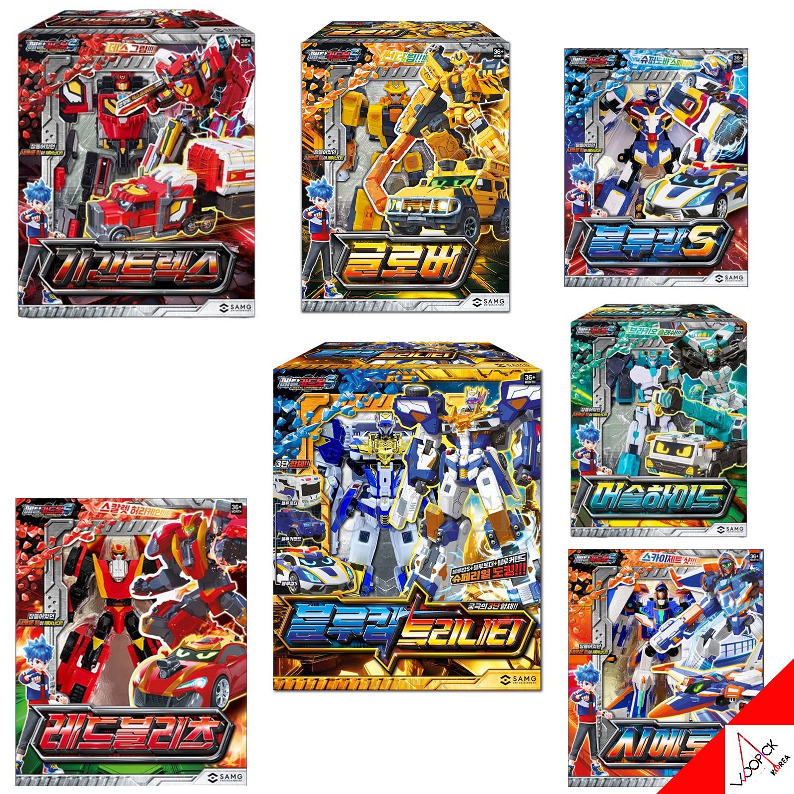 メタルカードボット S/シーズン2/7種ロボットコレクション/ブルーカップ トリニティ/グローバー/ギガントレックス/マッスルハイド/レッドブリッツ/シエーロ/変身ロボット/韓国/新型/正品
