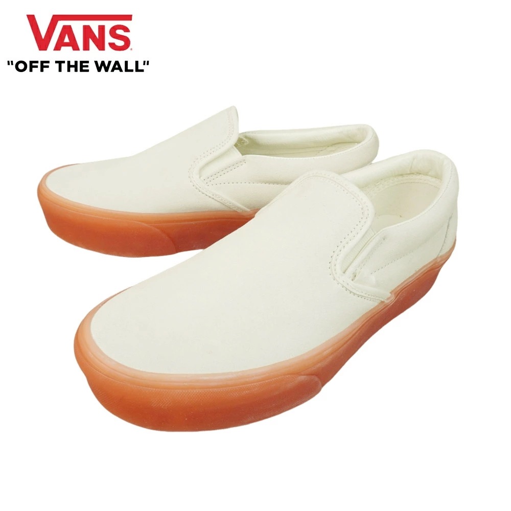 バンズ VANS ヴァンズ【箱無し】CLASSIC SLIP ON PLATFORM 厚底 スリッポン スリップオンSUEDE MARSHMALLOW/PEACHbr