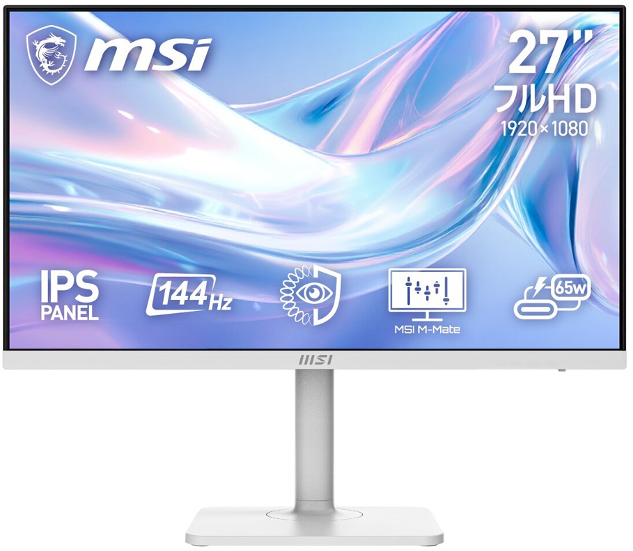 MSIエムエスアイ 液晶ディスプレイ(27型/IPS/FullHD 1920×1080/144Hz/1ms)(ホワイト) PROMAX271PHWE14