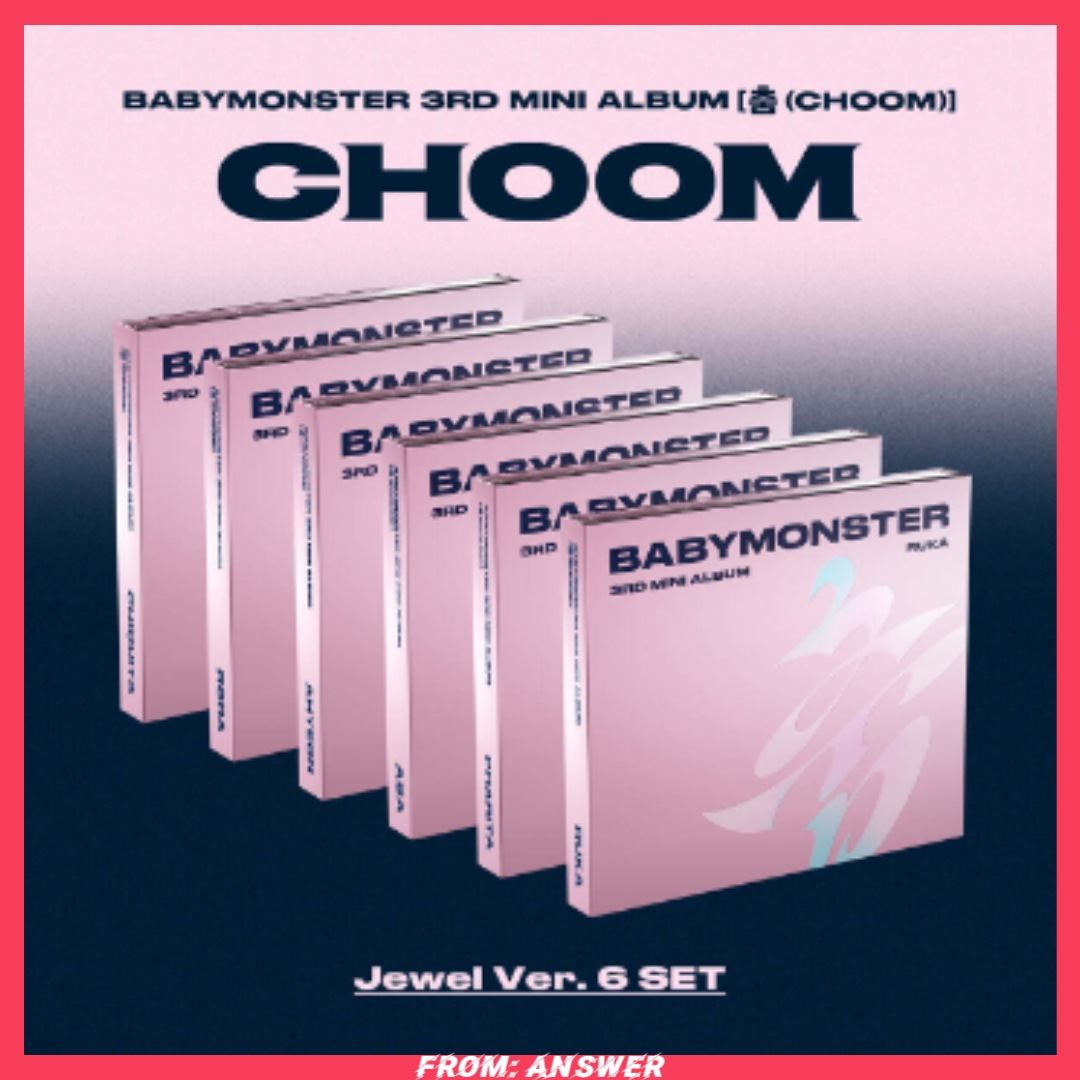 【6種セット】BABYMONSTER ミニ3集アルバム『CHOOM』 Jewel ver. 6形態コンプリートセット/ K-POP CD 韓国アルバム